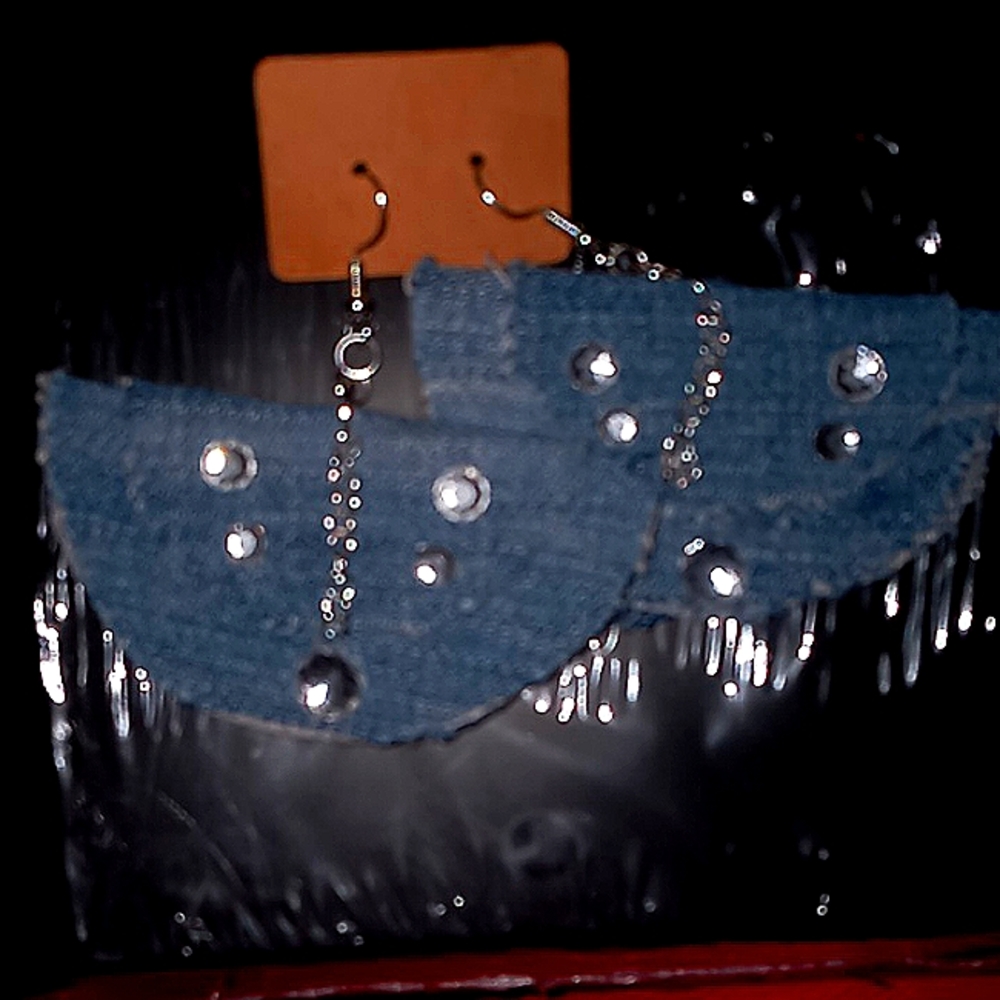 Denim Earrings
